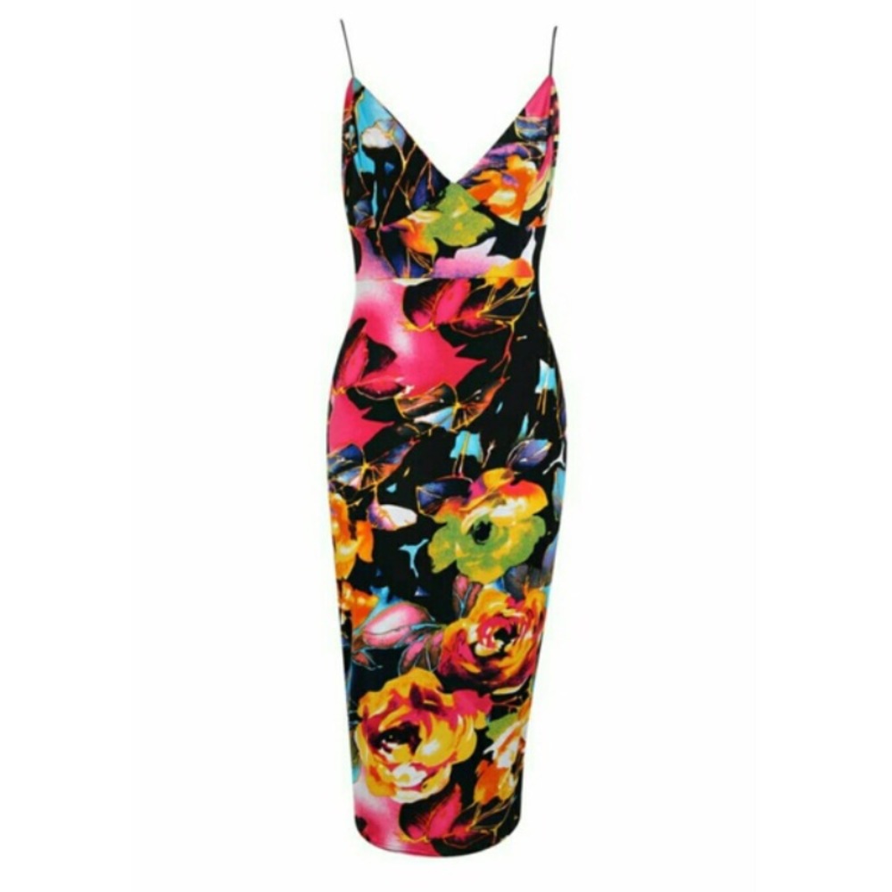 Strappy Floral Midi Dress