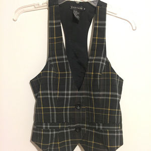 Rampage Black, Yellow, and Grey Plaid Vest