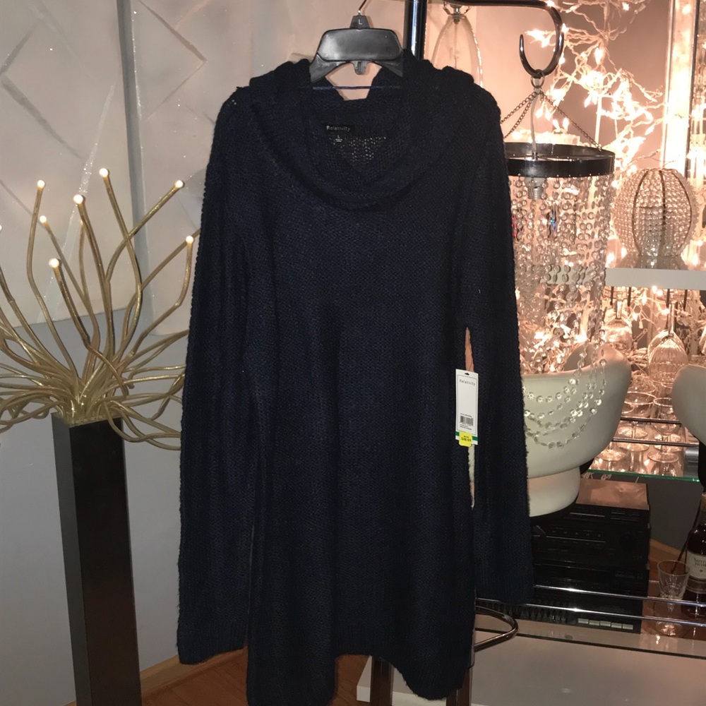 Price SLASH Long scoop neck sweater