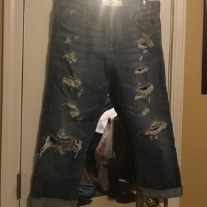 Ripped Jean Capris