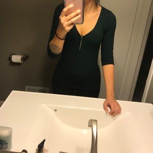 Express blue/green three quarter length sleeve top