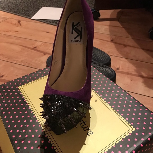 Purple studded heels - Picture 3 of 7