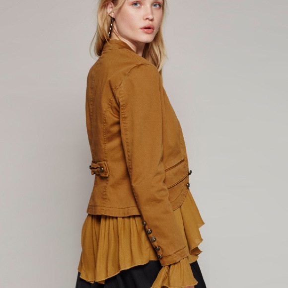 Romantic Ruffles Military JACKET Coat Gingersnap - Picture 3 of 5