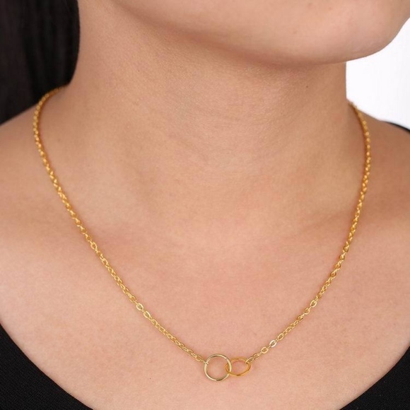 Karma 2 Link Dainty Gold Delicate Pendant Gold - Picture 5 of 7