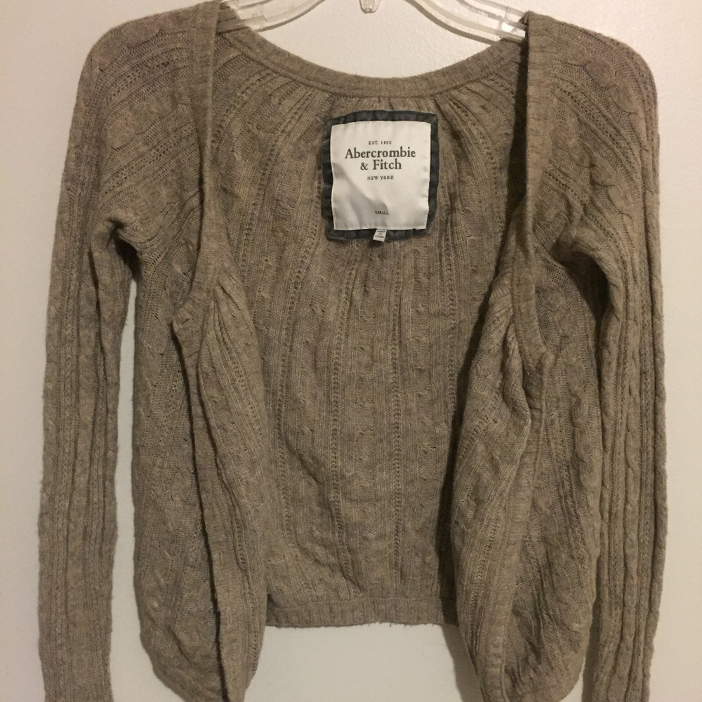 Abercrombie and Fitch Tan Knit Sweater w/ Buttons