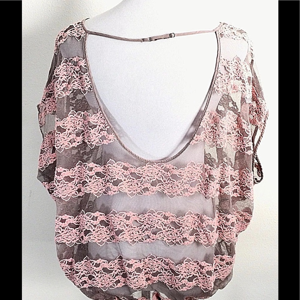 Free People County Fair Banded Bottom Lace Top - Picture 7 of 8