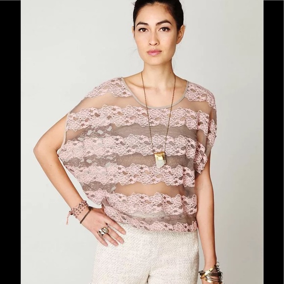 Free People Tops - Free People County Fair Banded Bottom Lace Top