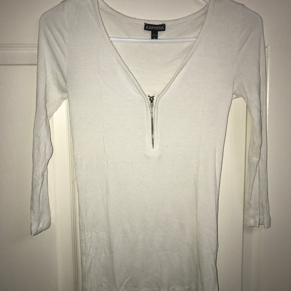 Express white three quarter length sleeve top - Picture 2 of 2