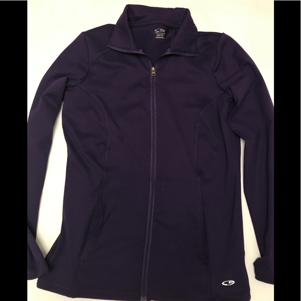 Champion full zipper jacket, dark purple, size XS