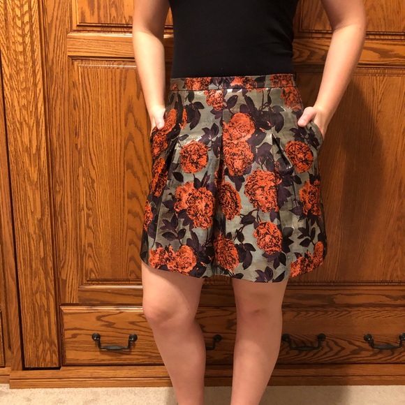 J. Crew Dresses & Skirts - J Crew Silver Shimmer Embroidered Mini Skirt