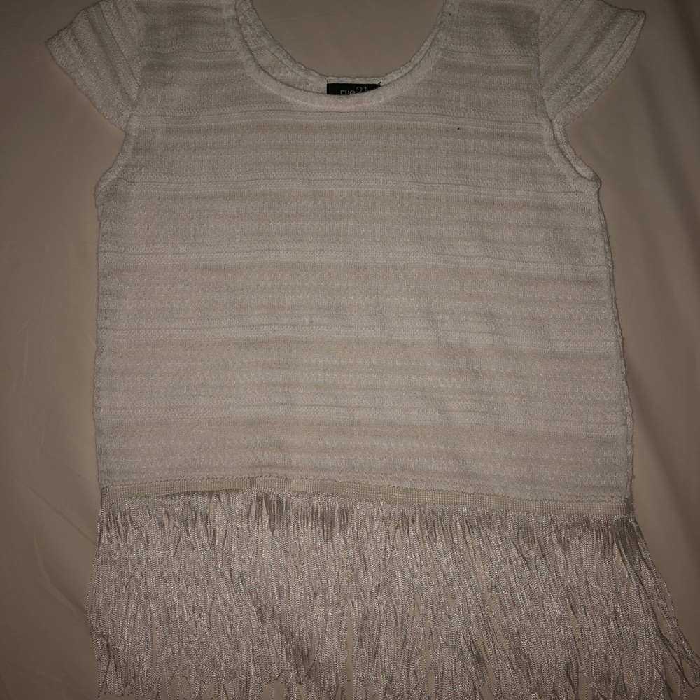 see through fringe shirt