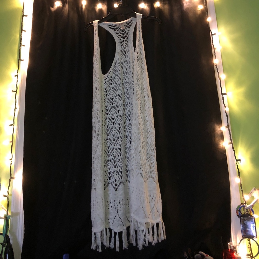 long sleeveless cardigan