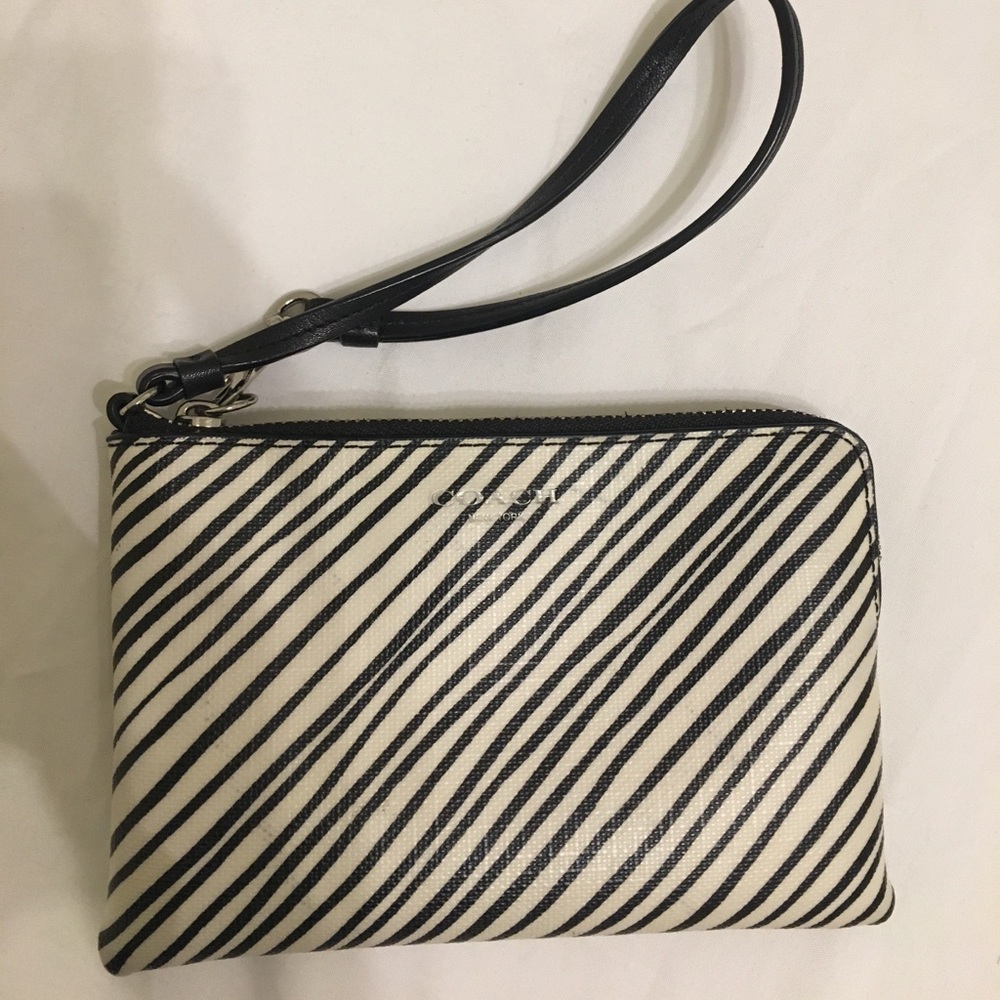 Coach zebra print wristlet