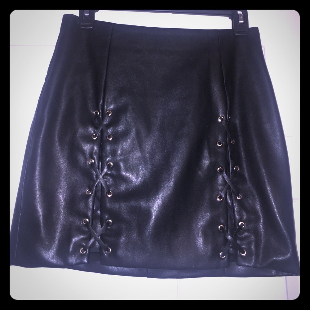 Bebe Faux Leather Skirt