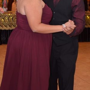 Burgundy Brides Maid Dress