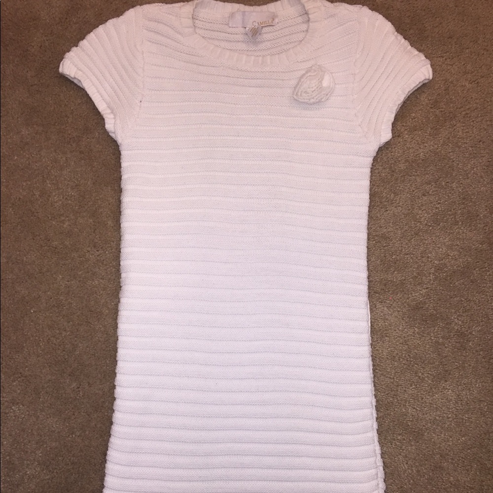 Girls ivory sweater dress