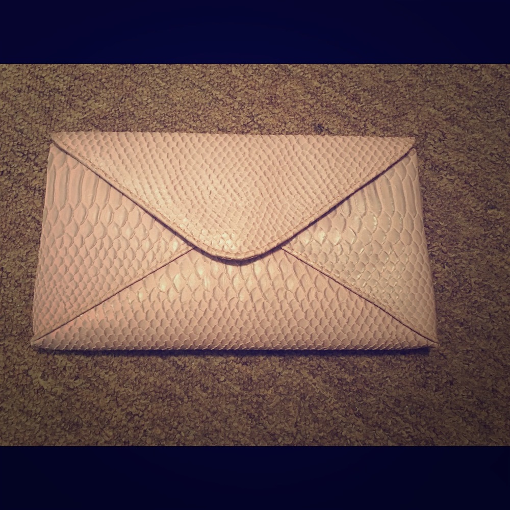 🍍Lite Pink Skin Clutch Purse Jessica McClintock