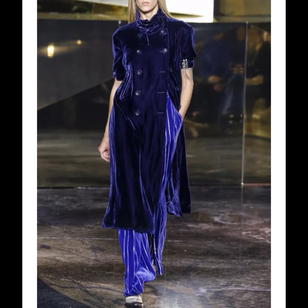H&M Studio A/W Wool Short Sleeve Velvet Duster