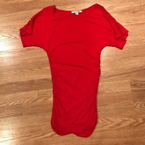 Red tunic with cute sleeve detail