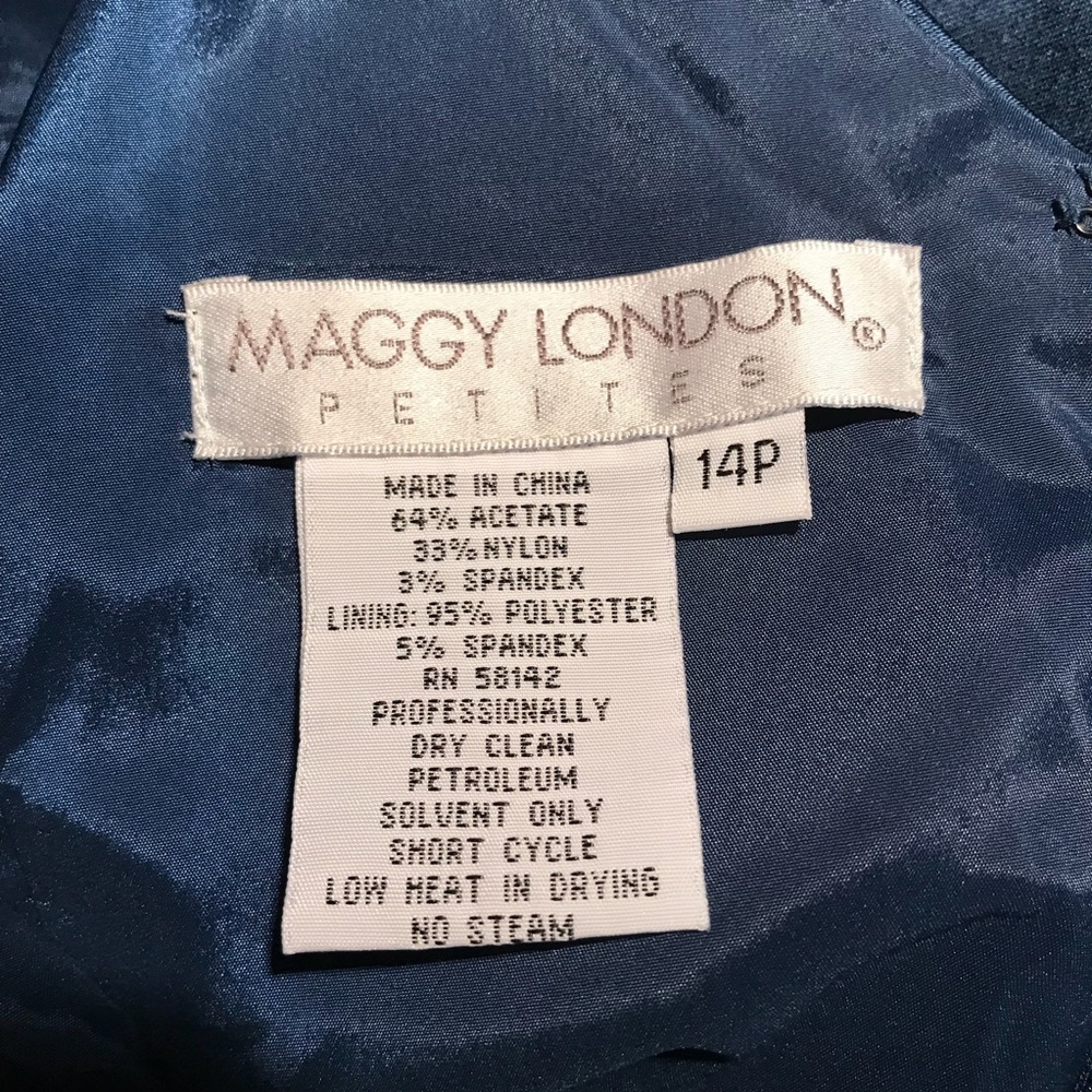 Maggy London Dress Sz 14P Petite Blue Sleeveless - Picture 6 of 6