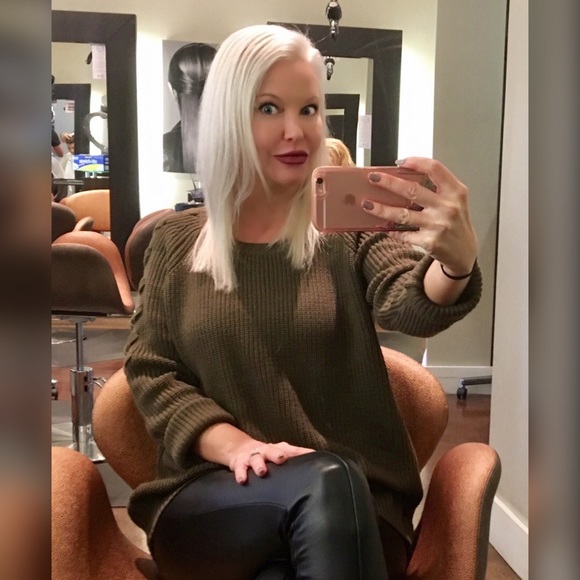 LAST 2! π Olive Lace Up Sleeve Warm Sweater! - Picture 2 of 2