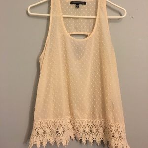 Cream sheer fashion top