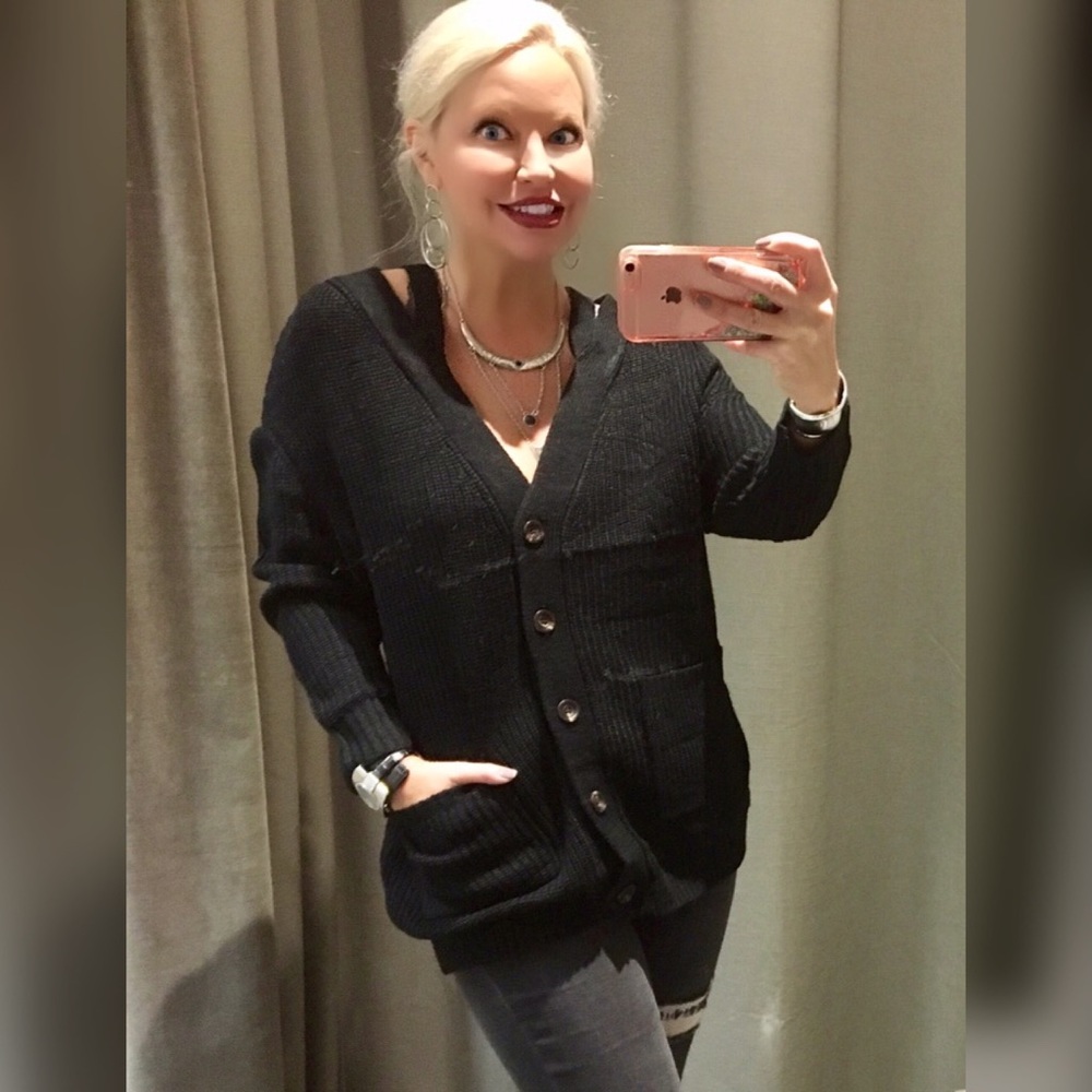 BEST Ever!! 💕Black Super Soft Button Up Sweater! - Picture 2 of 2