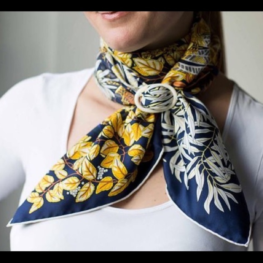 Auth Hermes Silk Scarf "La Promenade de Platon"