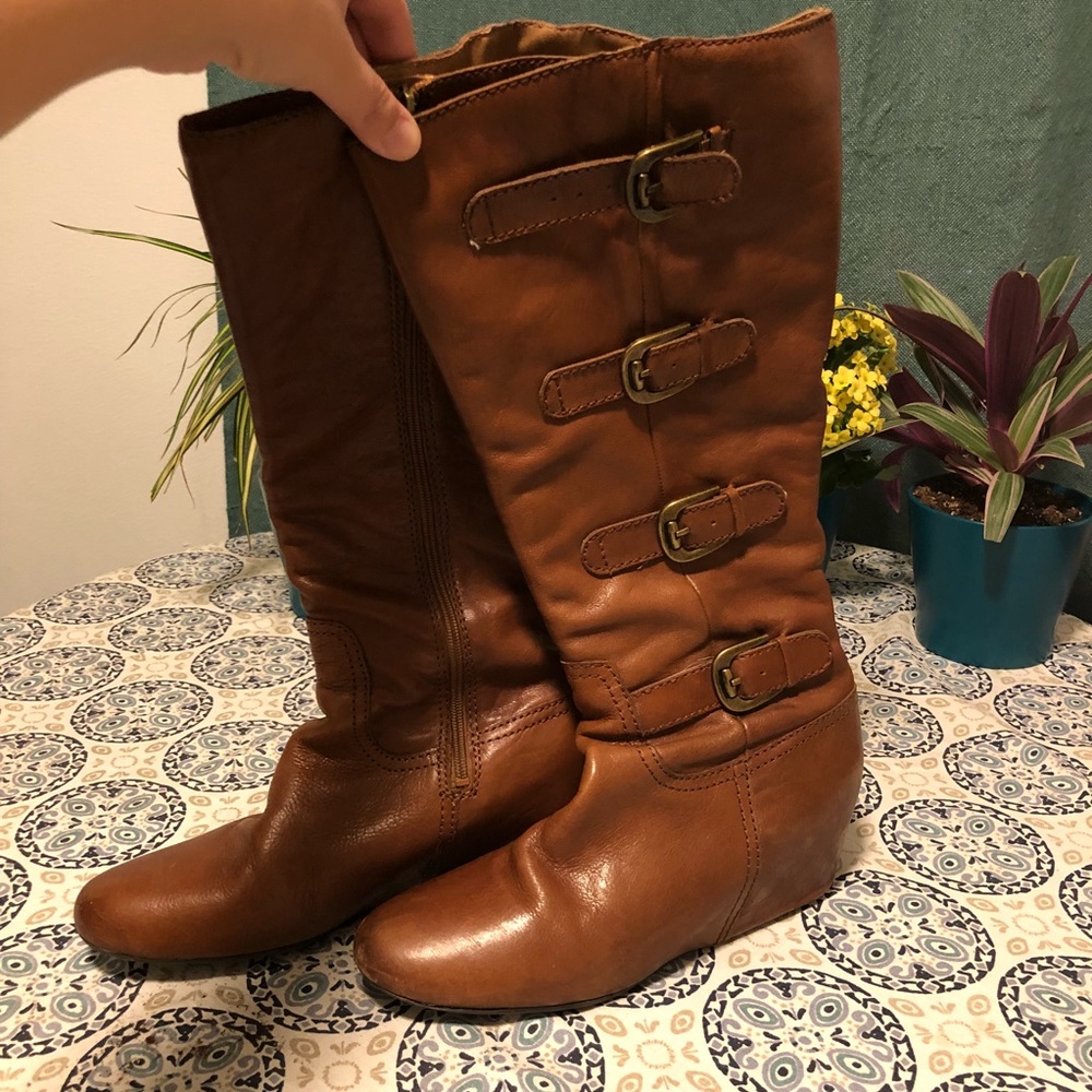 Franco Sarto wide calf wedge boots