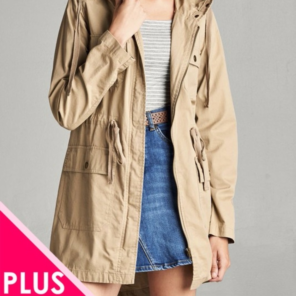 PLUS--Shala Utility Jacket -- Khaki - Picture 5 of 5