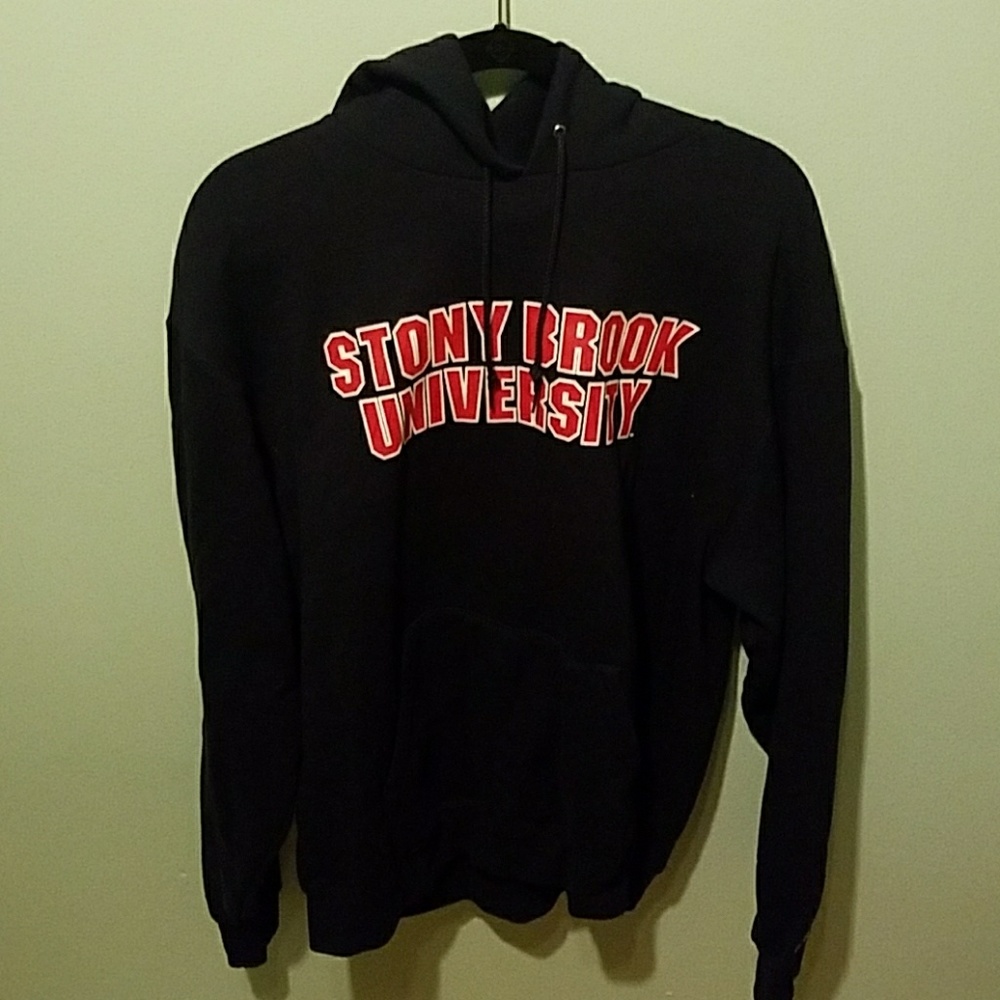 Dark navy hooded fleece sweatshirt