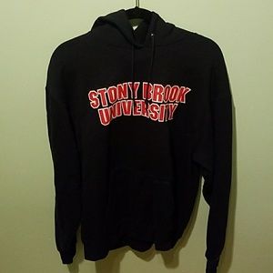 Dark navy hooded fleece sweatshirt