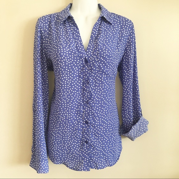 The Limited Tops - The Limited blue/white Polka Dot blouse