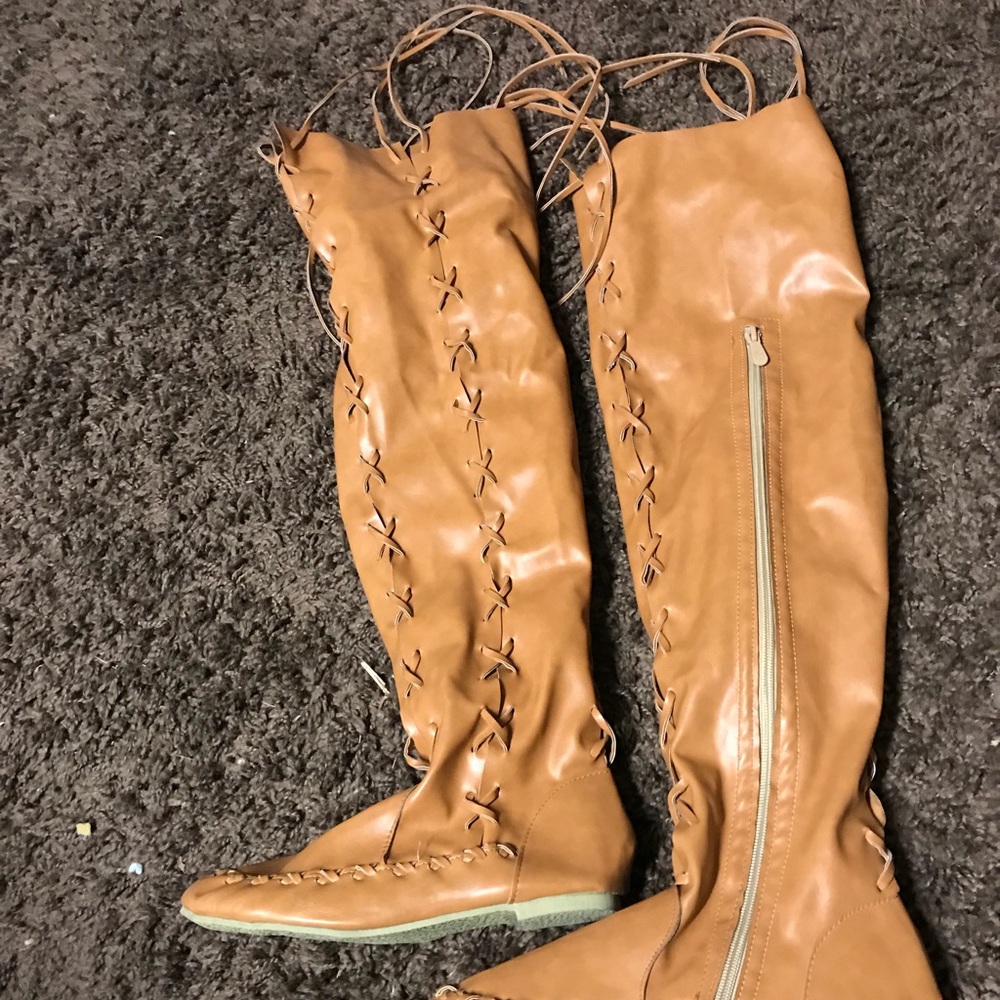 Over the knee moccasins