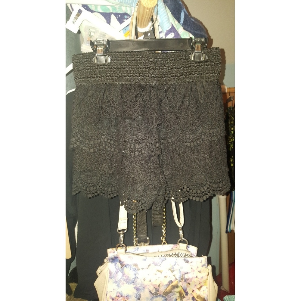 Black lace shorts
