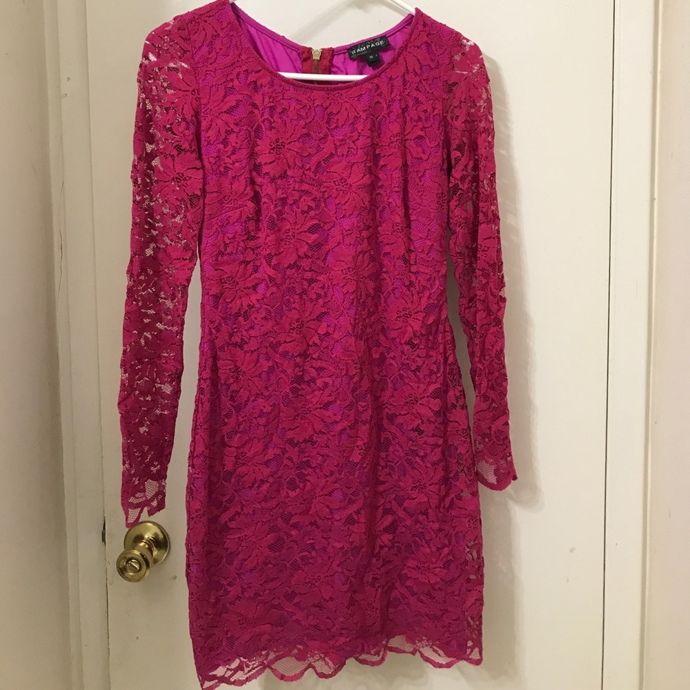 Rampage long sleeved lace dress