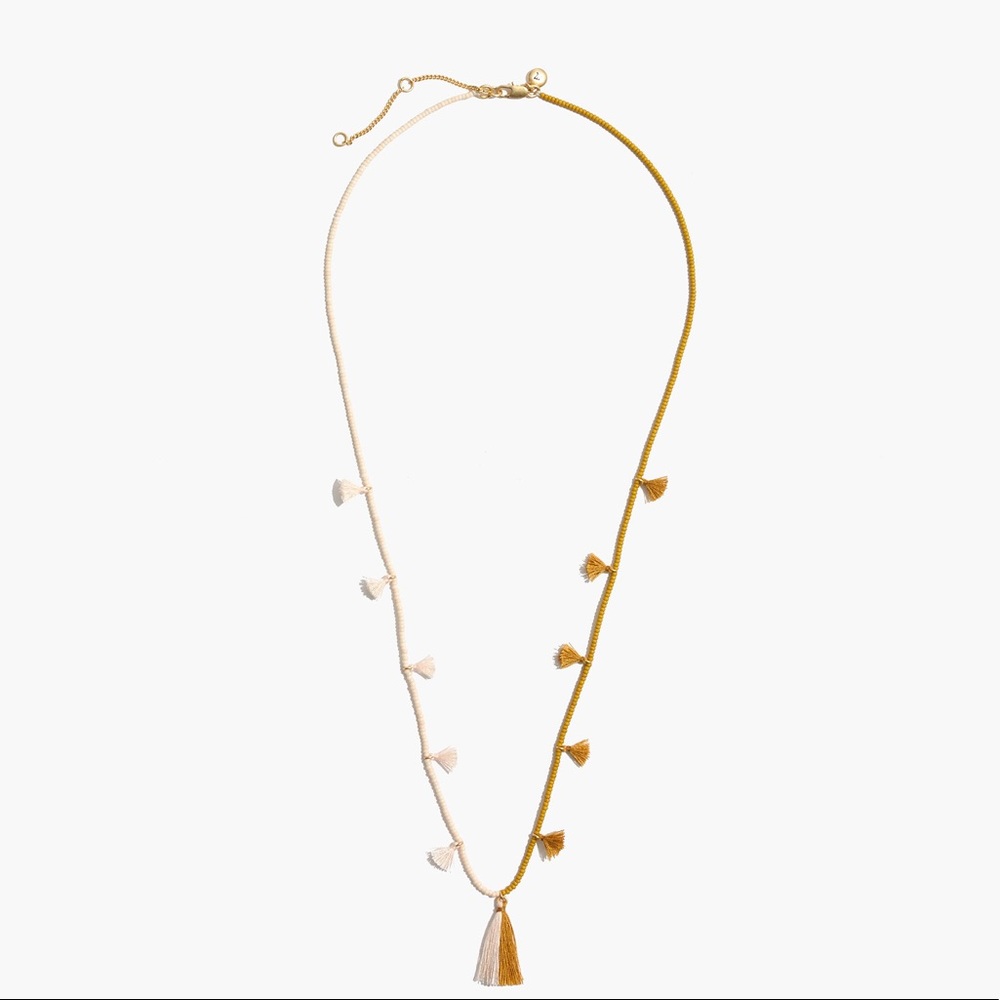 NWOT Madewell two toned beaded tassel necklace