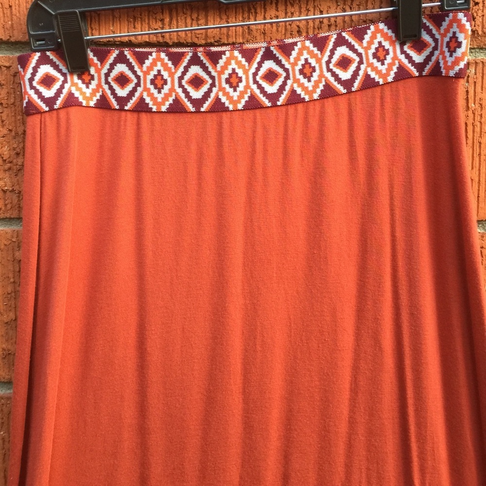 💜Stretch maxi skirt.colorful band(stain last pic) - Picture 2 of 6