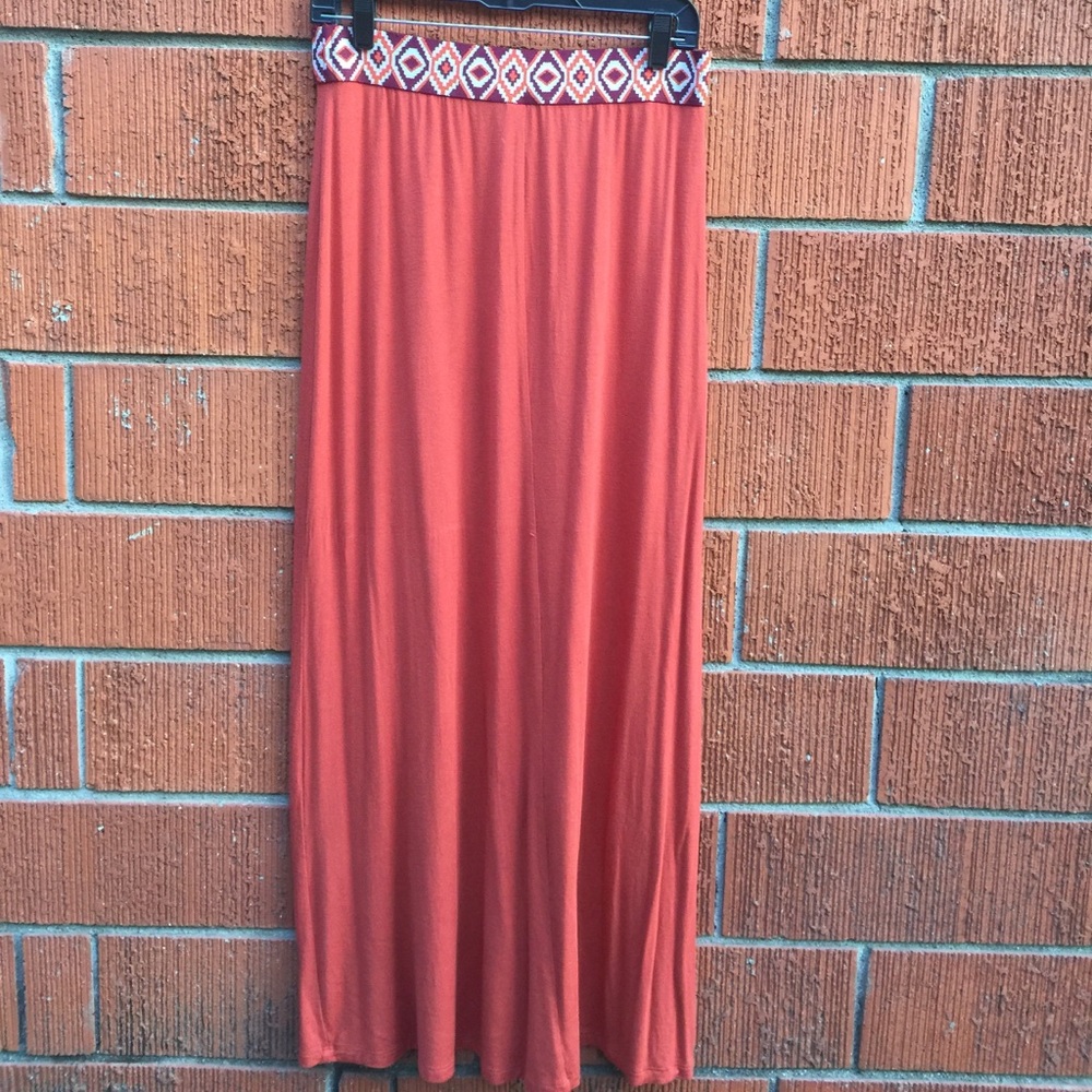 💜Stretch maxi skirt.colorful band(stain last pic) - Picture 5 of 6