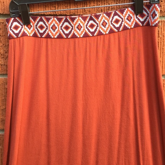 💜Stretch maxi skirt.colorful band(stain last pic) - Picture 2 of 6