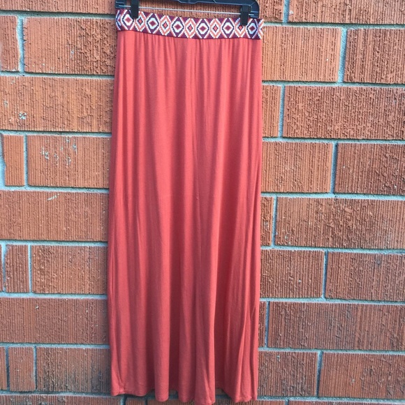 💜Stretch maxi skirt.colorful band(stain last pic) - Picture 5 of 6