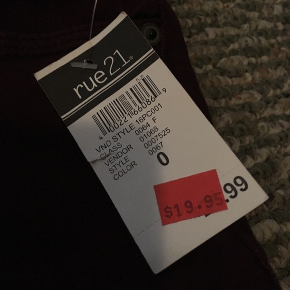 Burgundy rue 21 jeans - Picture 2 of 3