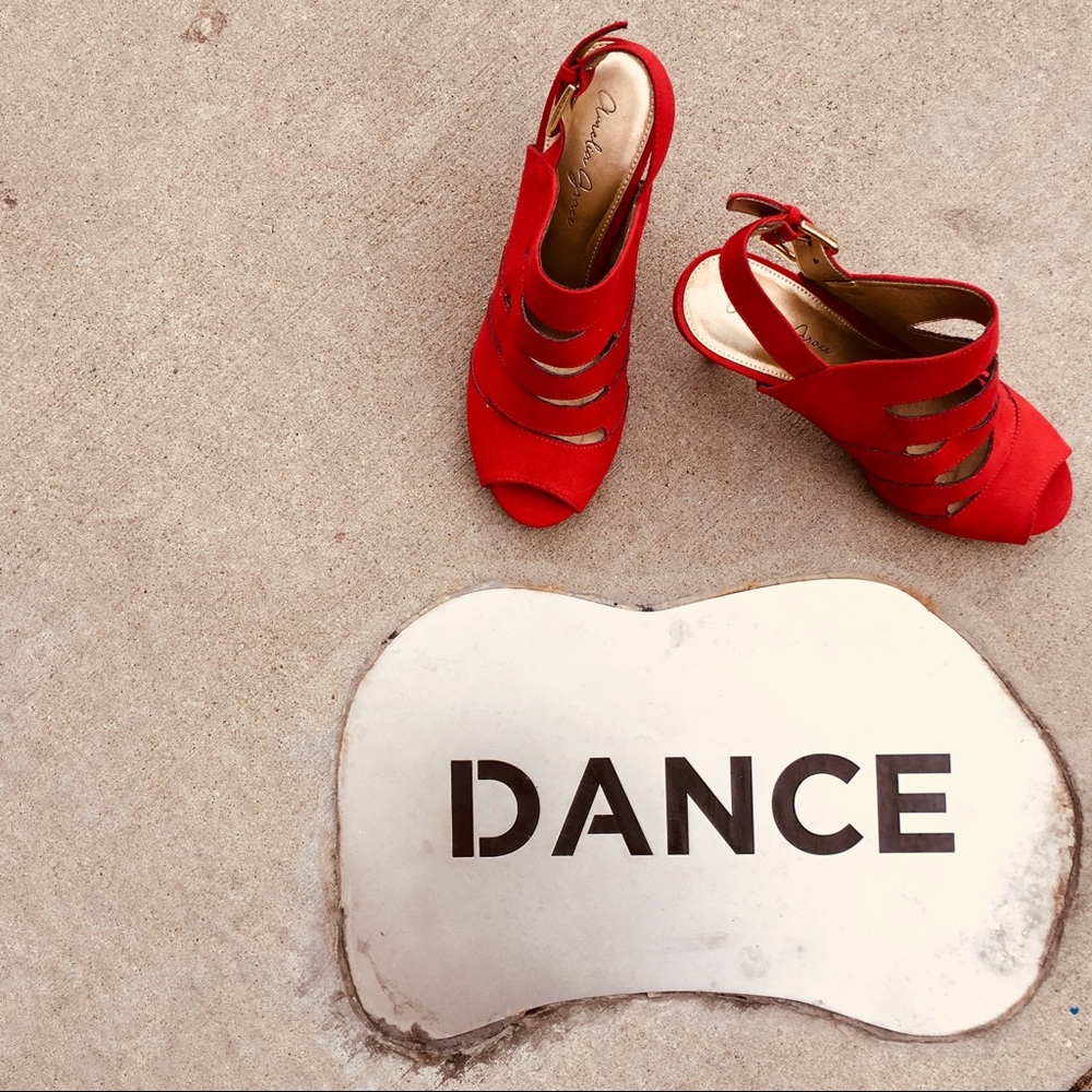 Candy Apple Red Suede Heel!