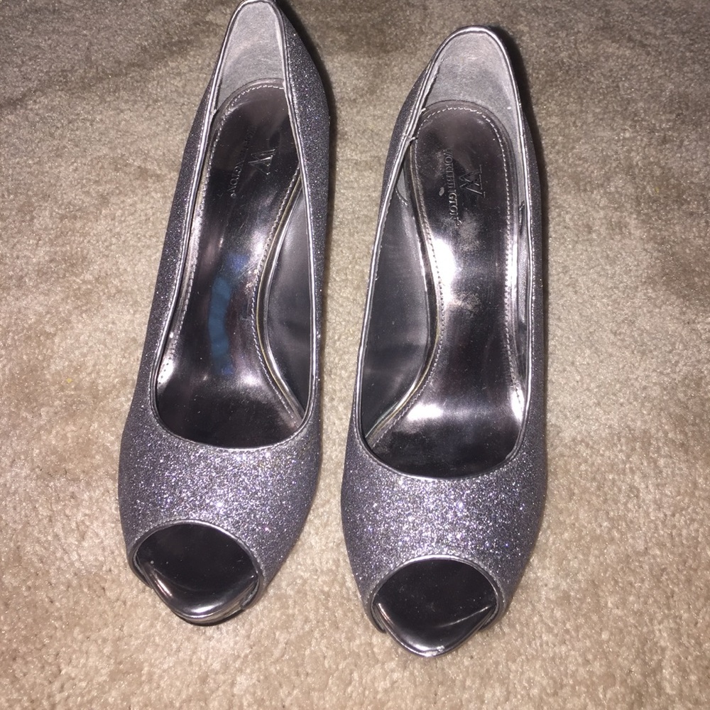 Silver Glitter Heels
