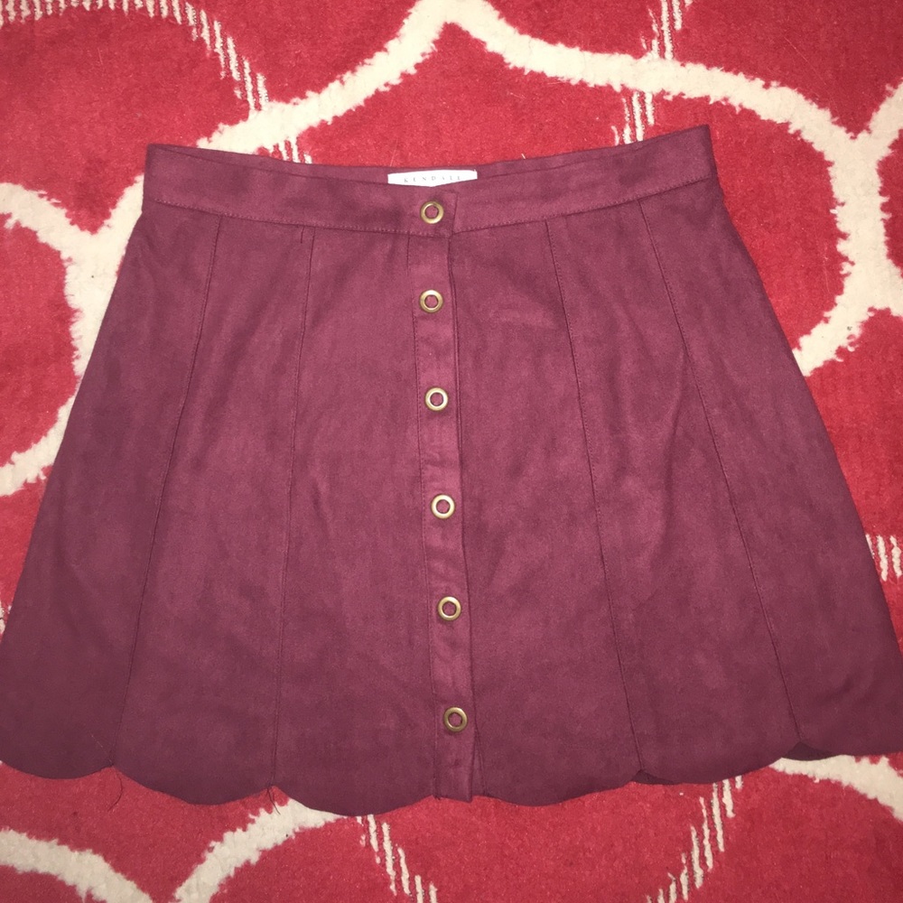 Kendall and Kylie suede button up skirt