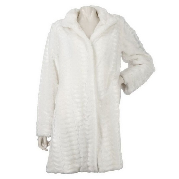 Dennis Basso A-line Textured Faux Fur Coat NWT - Picture 2 of 5