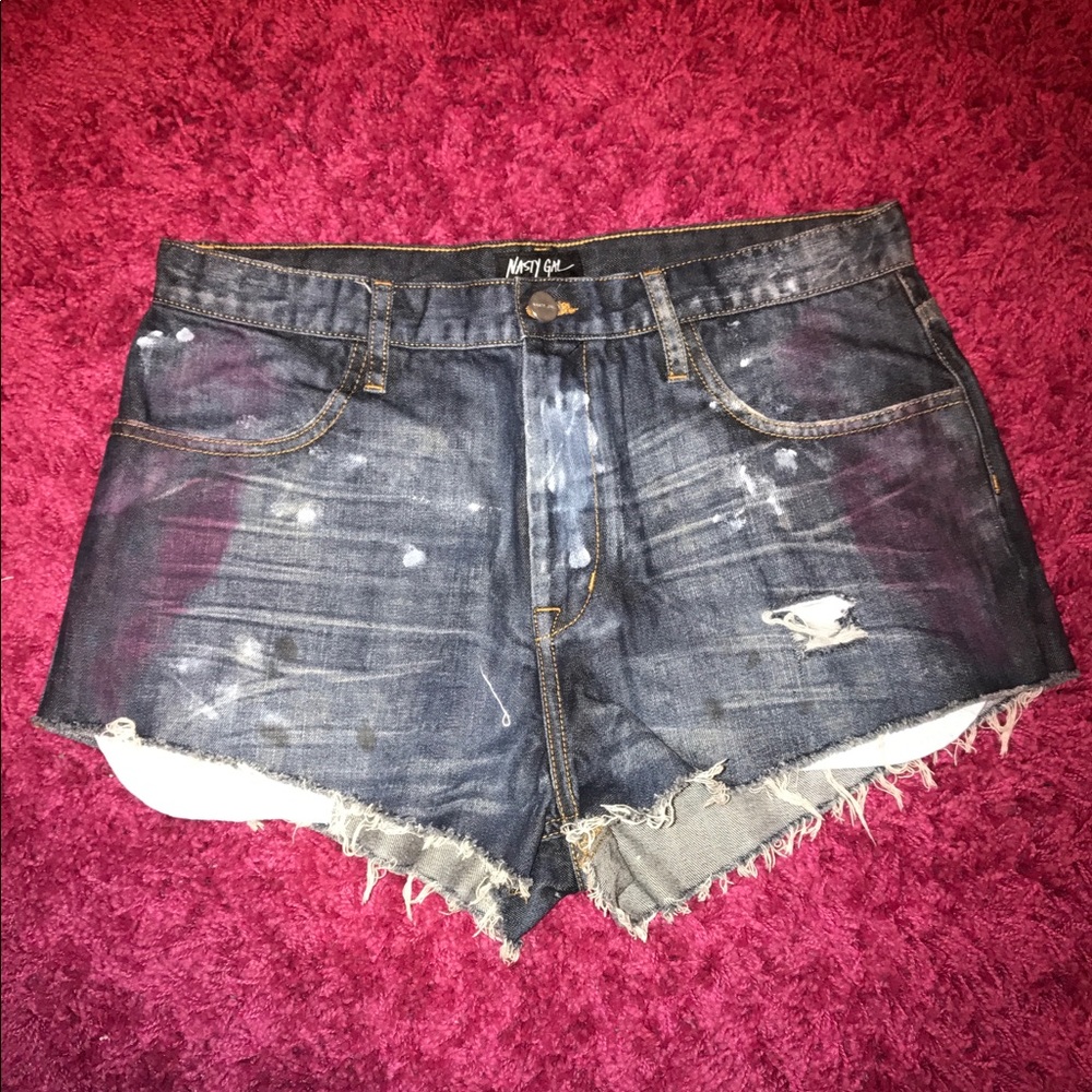 Nasty Gal painted cut off shorts