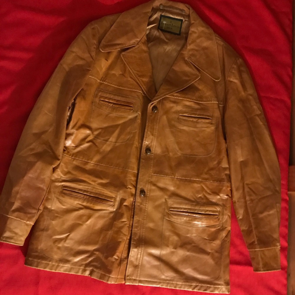 Robert Lewis size 46 Glazed Leather Blazer.