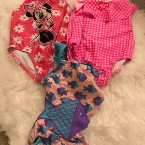 Lot of 3 toddler girls bathing suits