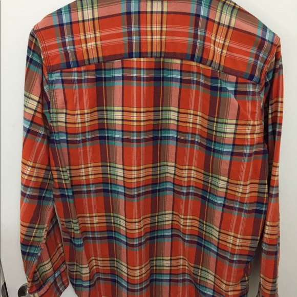 Ralph Lauren Polo Orange plaid flannel - Picture 5 of 6